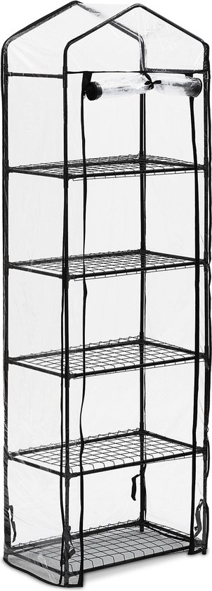 Kweekkas voor op het balkon - 193x58x36 cm - 5 etages - ijzer en PVC