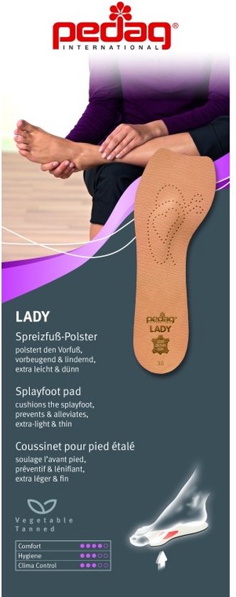 Pedag Lady inlegzolen | Leer | Maat 38