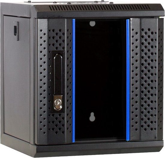 Foto: Dsit 10 inch 4u serverkast serverbehuizing met glazen deur 312x310x264mm bxdxh 