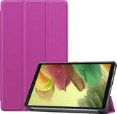 Hoes Geschikt voor Samsung Galaxy Tab S6 Lite Hoes Tri-fold Tablet Hoesje Case - Hoesje Geschikt voor Samsung Tab S6 Lite Hoesje Hardcover Bookcase - Paars