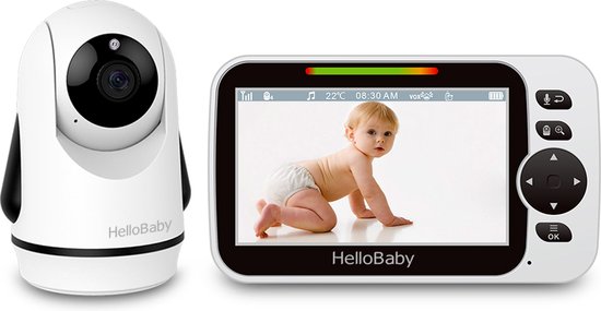 HelloBaby HB6352 Babyfoon met camera - Draaibare camera - 5" scherm - Nachtzicht
