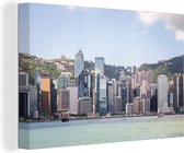 Canvas Schilderij Stad - Hong kong - Water - 90x60 cm - Wanddecoratie