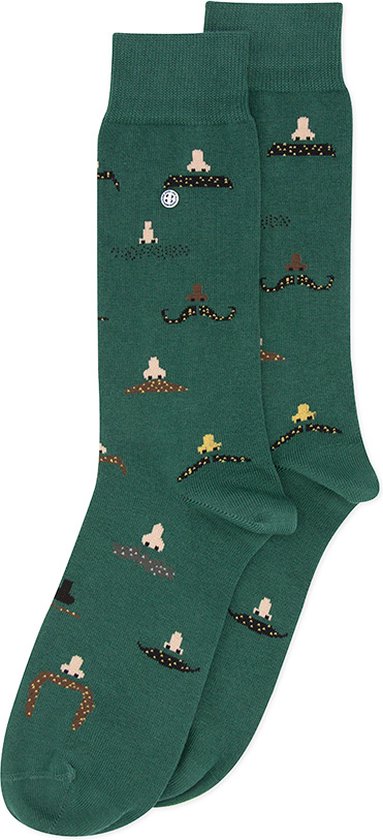 Alfredo Gonzales sokken moustaches groen - 35-37