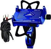 GrandPitstop motor telefoonhouder-navigatiehouder met USB oplader 2.0 model claw blauw