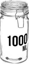 Inmaakpot/voorraadpot 1L glas met beugelsluiting - 1000 ml - Voorraadpotten met luchtdichte sluiting