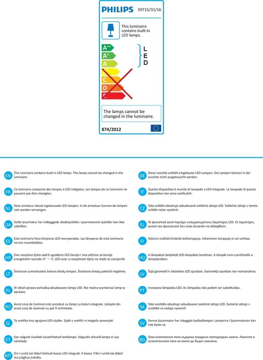 Philips myLiving 59715/31/16 Verzonken spot Wit LED 7,5 W