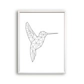 Postercity - Design Canvas Poster Lijnen Woodpecker - Specht / Muurdecoratie / 40 x 30cm / A3