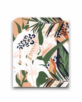 Schilderij  Tropische botanische abstracte bladeren 3 / Abstract / 50x40cm