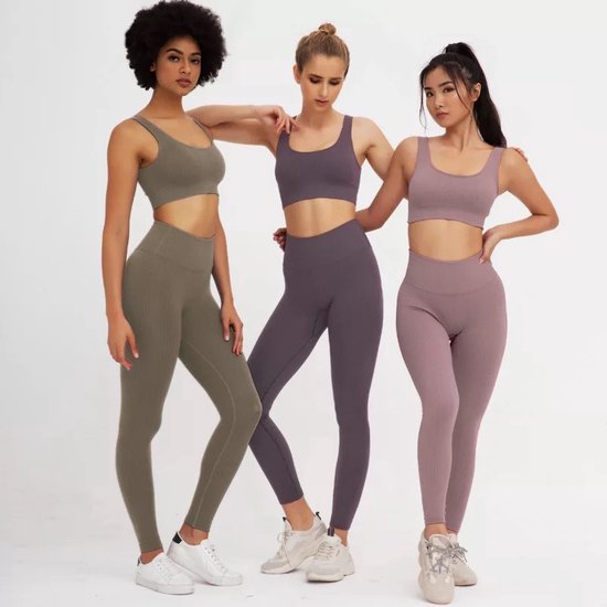 Tenue de sport rubis côtelée / ensemble de vêtements de fitness