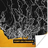 Poster Fort-de-France – Plattegrond – Frankrijk – Kaart – Stadskaart - 30x30 cm