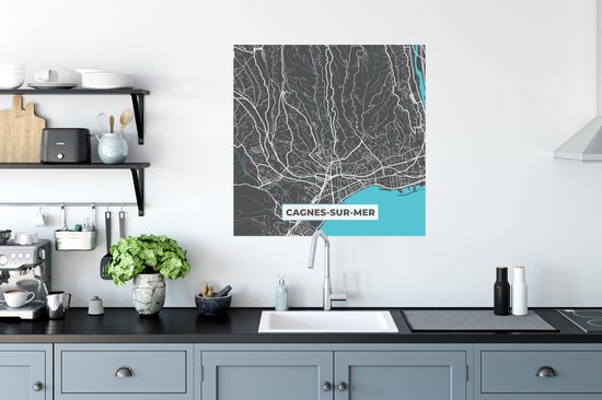 Affiche Cagnes-sur- Mer - France - Plan - Plan - Plan de ville - 75x75 cm