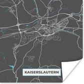 Poster Stadskaart – Plattegrond – Duitsland – Blauw – Kaiserslautern – Kaart - 50x50 cm