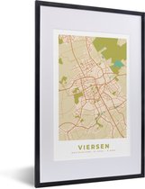 Fotolijst incl. Poster - Plattegrond - Viersen - Vintage - Kaart - Stadskaart - 40x60 cm - Posterlijst