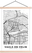 Porte-affiche avec affiche - Affiche scolaire - Vaulx-en-Velin - Carte - France - Carte - Plan de la ville - 40x60 cm - lattes vierges