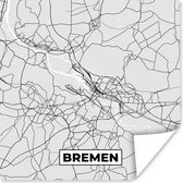 Poster Bremen - Kaart - Stadskaart - Plattegrond - Duitsland - 50x50 cm