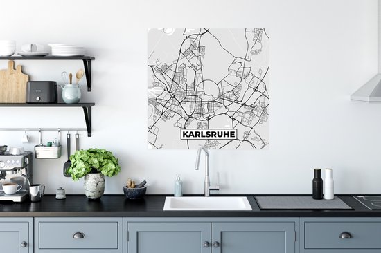 Affiche Karlsruhe - Carte - Plan - Plan de ville - Allemagne - 75x75 cm