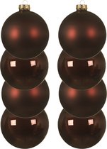 16x stuks kerstballen mahonie bruin van glas 10 cm - mat/glans - Kerstversiering/boomversiering
