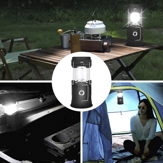 Xtraworks Solar LED Campinglamp - IPX45 - USB-lader & powerbank - mat zwart van Xtraworks — afbeelding 5