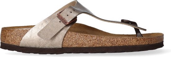 Birkenstock Gizeh Slippers pour femme Graceful Taupe Coupe étroite | Taupe | Simili cuir | Taille 39