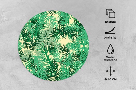 Sets de table ronds - Dessous de verre - Napperons ronds - Jungle - Motifs - Camouflage - 10 pièces