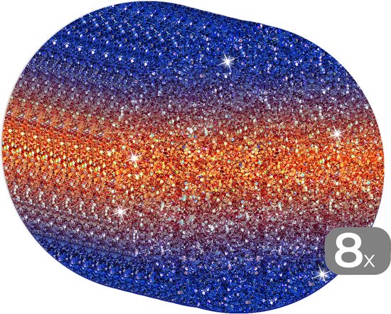 Sets de table ronds - Dessous de verre - Napperons ronds - Ombre - Vierge - Pierres précieuses - Zodiac - Motif - 8 pièces