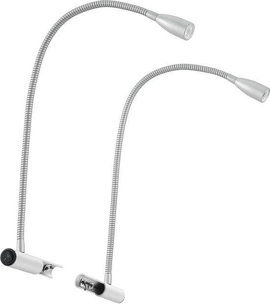 PRIOS - Kastverlichting - 1licht - aluminium, kunststof - H: 57 cm - zilver - Inclusief lichtbron