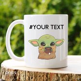 Yoda Bébé And Your Text - Tasses et gobelets personnalisés - tasses avec texte - tasses - gobelets - cadeau - cadeau pour femme - cadeau pour mari - vaisselle en céramique