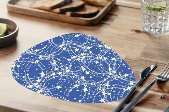 Placemat organisch - Placemats organic - Onderleggers - Schaatsen - Sterren - Winter - Kerst - Patroon - 8 stuks - Kerst - Cadeau - Kerstcadeau voor mannen, vrouwen en kinderen