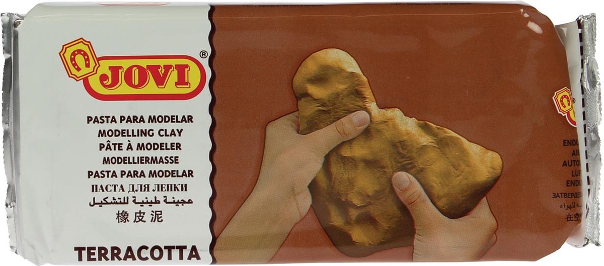 Jovi Kinder speelgoed klei - 1x kilo - kleur terracotta - Boetseer/boetseren klei