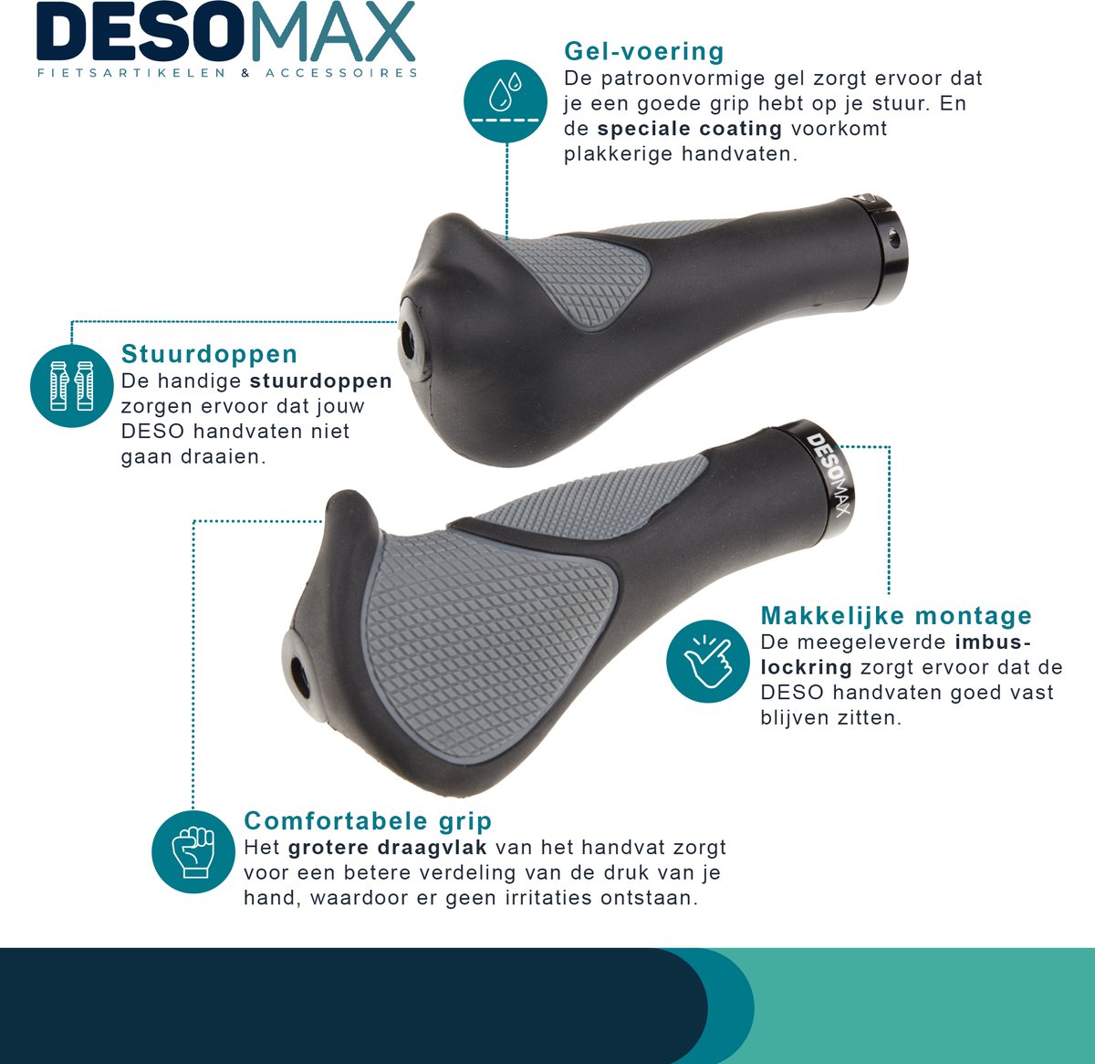 Ergonomische Fiets Handvatten Handvat - Comfortabel Fietsen met DESO® zonder... |