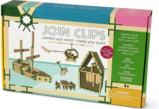 JOIN CLIPS Home - 200 verbinding clips voor houten bouwplankjes