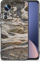 Cover Case Xiaomi 12 | 12X GSM Hoesje met Zwarte rand Steen