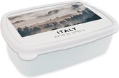 Broodtrommel Wit - Lunchbox - Brooddoos - Italië - Dolomieten - Zomer - Mist - 18x12x6 cm - Volwassenen