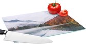 Glazen Snijplank - 28x20 - Herfst - Mist - Water - Landschap - Snijplanken Glas