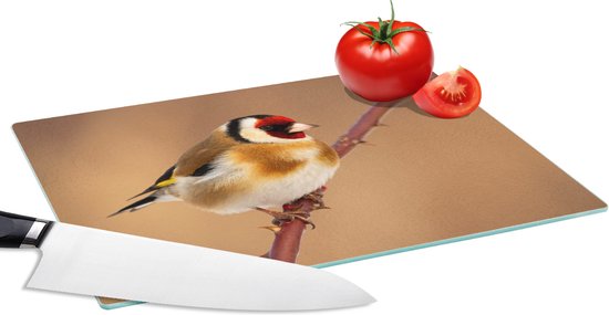 Glazen Snijplank - 28x20 - Putter - Vogel - Dieren - Snijplanken Glas