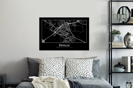 Stickers Stickers muraux - Plan de la ville - Carte - Zwolle - Carte - 90x60 cm - Feuille adhésive