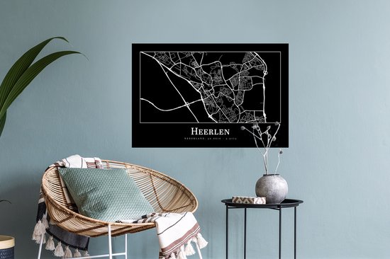 Stickers Stickers muraux - Plan de la ville - Heerlen - Carte - Carte - 60x40 cm - Feuille adhésive