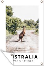 Muurdecoratie Australië - Kangoeroe - Natuur - 120x180 cm - Tuinposter - Tuindoek - Buitenposter