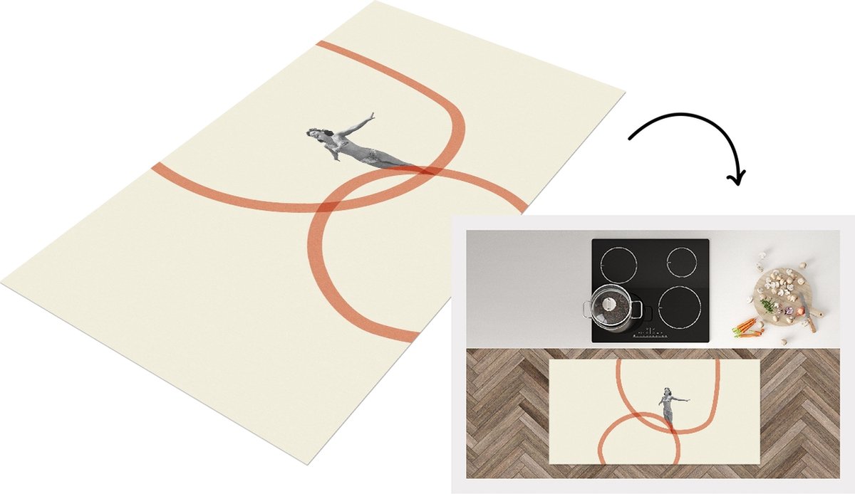 KitchenYeah Keukenloper - Loper keuken - Liefde - Vintage - Koppel - Design - 120x60 cm - Keukenloper vinyl Multicolor