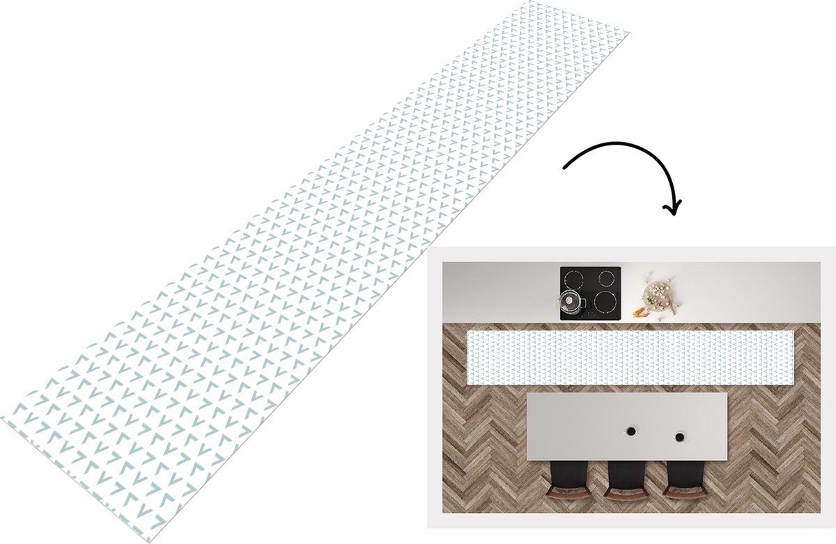 KitchenYeah Keukenloper - Loper keuken - Geometrie - Patronen - Abstract - 300x50 cm - Keukenloper vinyl Multicolor