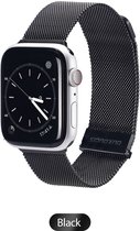 Dux Ducis Geschikt voor Apple Watch 1 / 2 / 3 / 4 / 5 / 6 / 7 / 8 / 9 / SE/ Ultra 49MM / 45MM / 44MM / 42MM Bandje Stalen Milanese Zwart