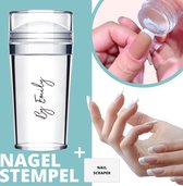 By Emily - Nagelstempel met schraper | Eenvoudige Franse Manicure | Nagel kussen | Nail art | Transparant | Stamp Set | Gel | Hoogwaardige Siliconen | Nagel verzorging | Stempel set | Nail stamp | Transparante Jelly stempel | Doorzichtig | Silicone