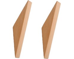 DWIH® - Nordic Design Kapstokhaken - Set van 2 - Naturel Beuken - Modern Design