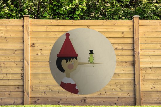 Garden Circle Pinocchio and the Talking Cricket - 150x150 cm - Affiche Ronde de Jardin - Extérieur
