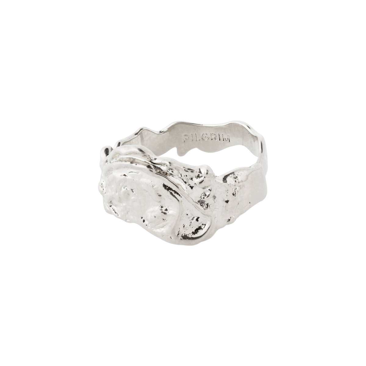 Pilgrim Ring Blossom - Gerecycled Sieraden - Organisch Design - Zilver Kleur - Verstelbare Maat