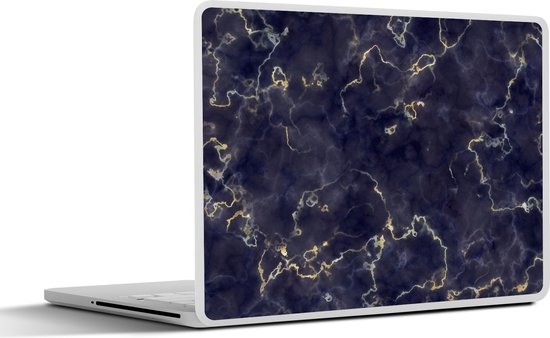 Laptop sticker - 14 inch - Marmer print - Goud Agaat - 32x5x23x5cm - Laptopstickers - Laptop skin - Cover