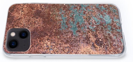 Coque iPhone 13 mini - Rouille - Fer - Turquoise - Siliconen