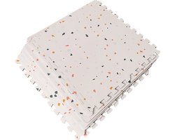 Baby speelmat van foam - Terrazzo - Kruipmat - Zachte Vloertegels - 120 x 180 cm - Speelkleed - Zacht