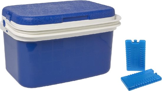 Koelbox donkerblauw 16 liter 42 x x cm incl. 2 koelelementen | bol.com