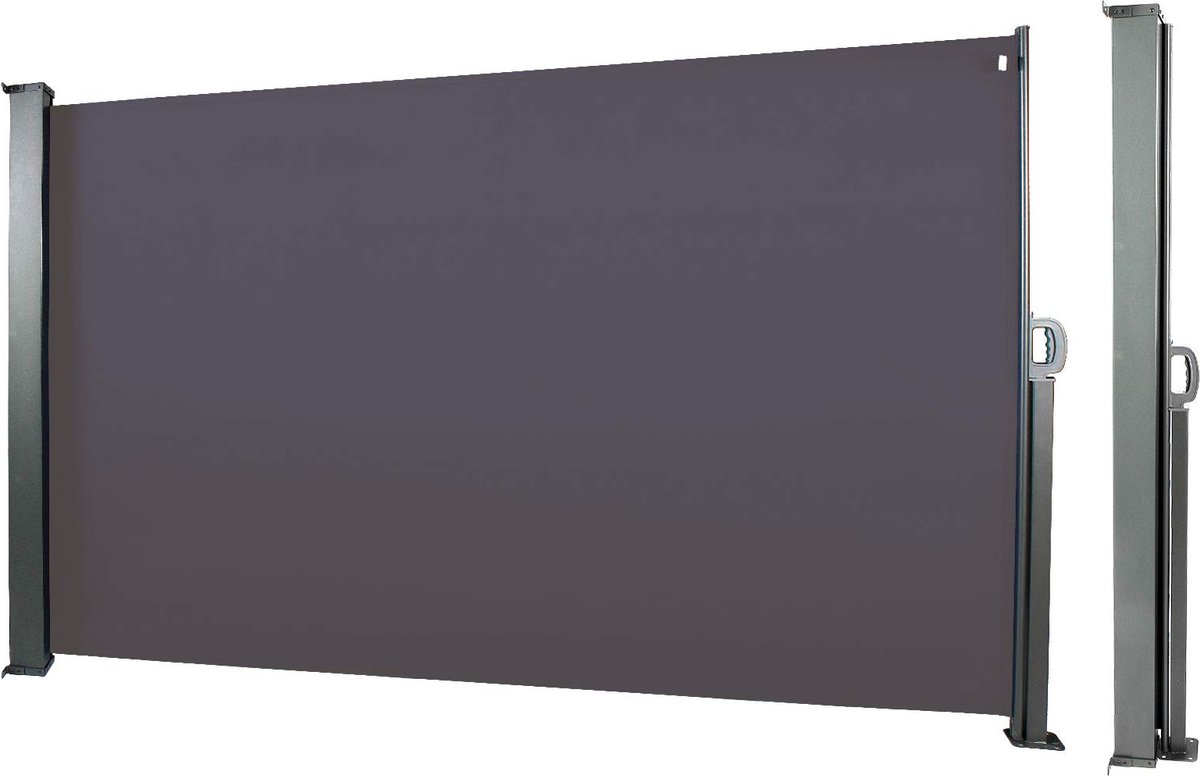 IN.HOMEXL Astile - Windschermen - Zijluifel - Tuinscherm - Uittrekbaar Windscherm- Aluminium - 180 x 300 cm - Antraciet